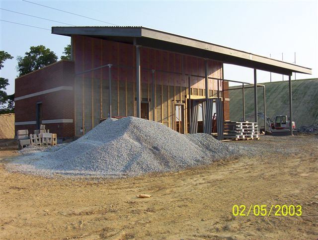 Large pile of gravel near Transfer Center construction site