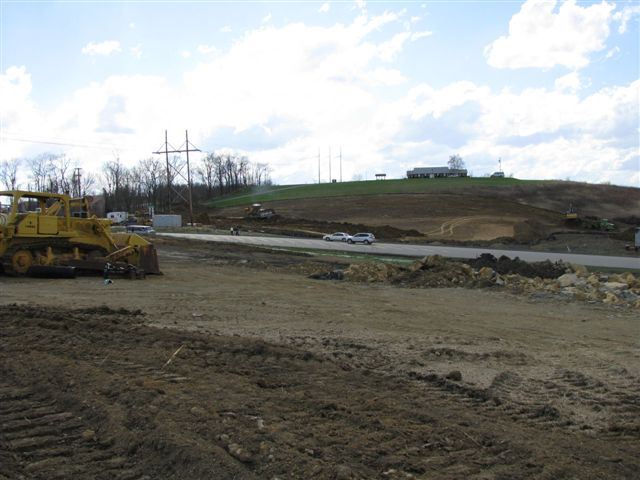 View of dirt and construction equipment