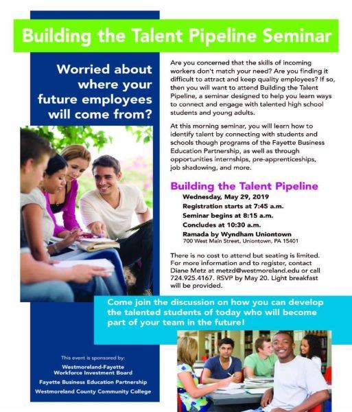 Flyer advertising WIB Building the Talent Pipeline Seminar