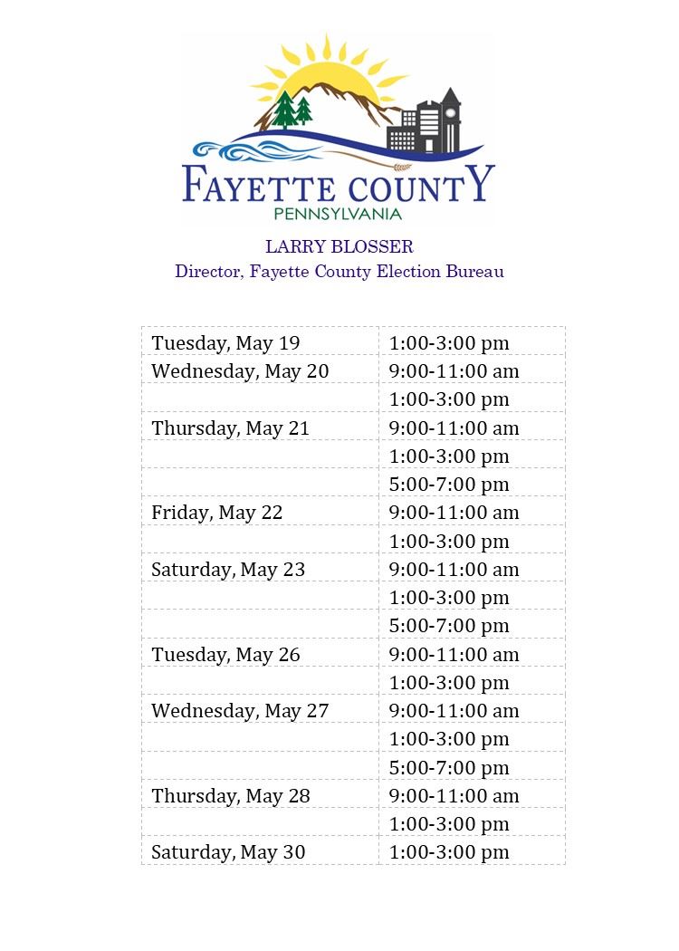 Election Bureau training schedule for Judges and Inspectors.