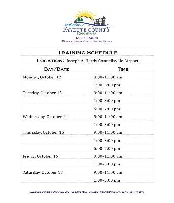 Details of Election Bureau - Training Schedule - 2020 10