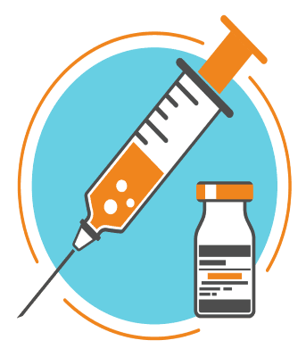 Picture of needle and vial of vaccine