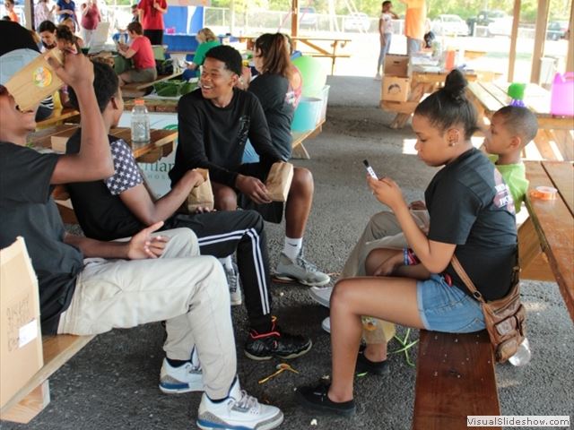 Group of Young People at Picnic Tables