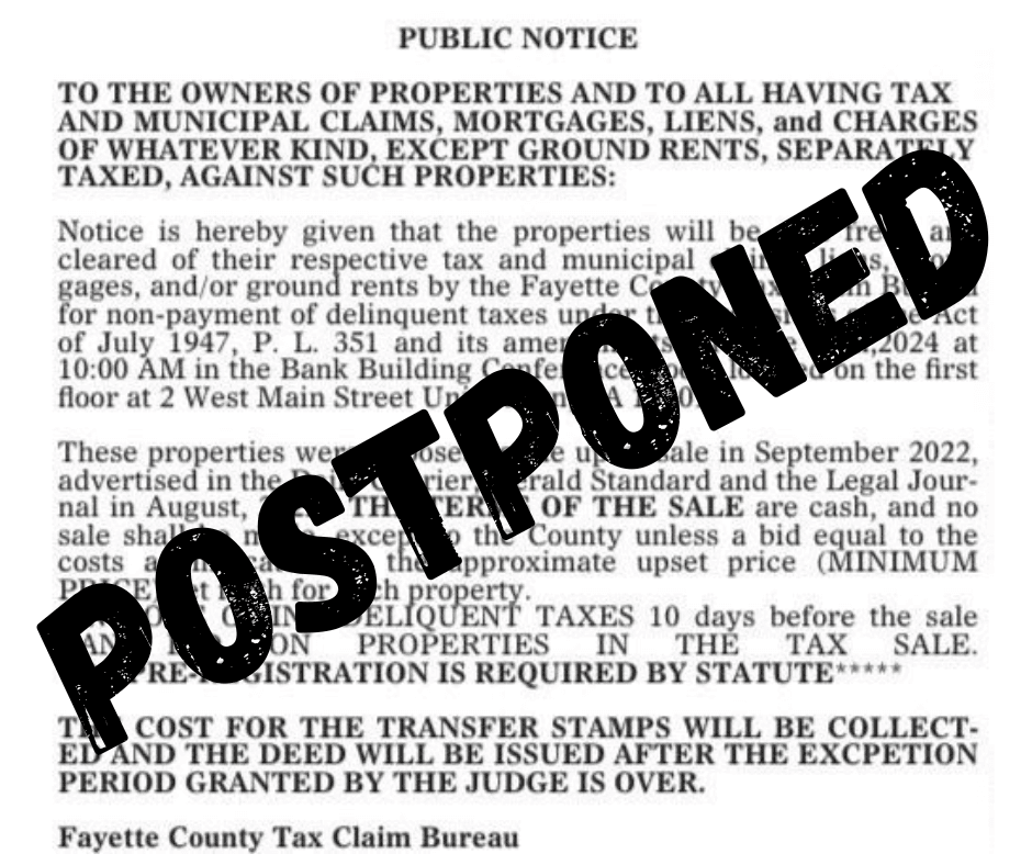 POSTPONED Free Clear Sale